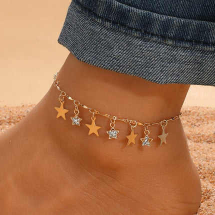 Sparkling Metal Anklet with Rhinestone Embellishment Perfect for Romance and Party Occasions Chic Women's Jewelry