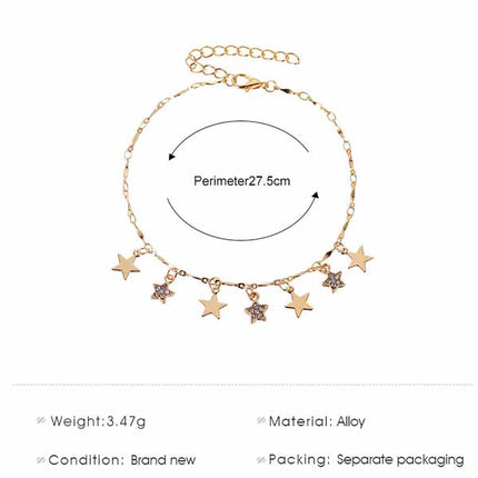 Sparkling Metal Anklet with Rhinestone Embellishment Perfect for Romance and Party Occasions Chic Women's Jewelry