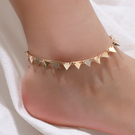 Golden Braided Romance Anklet Stylish Metal Jewelry for Women