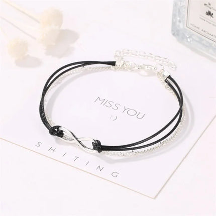 Infinite Beauty Silver Plated Double Layer Bohemian Style Anklet for Women