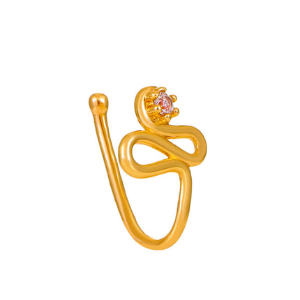 Sparkling Crystal-Embellished Gold Nose Pin for Fashion-Forward Women Perfect for Any Occasion!