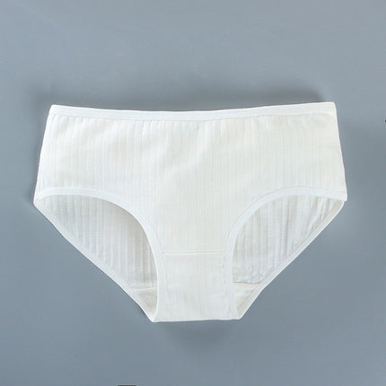 Soft Fabric Elastic Waist Panty High-Quality French Cut Teen Girls Underwear 8-15 Years - White