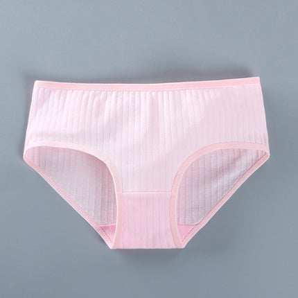 Soft Fabric Elastic Waist Panty High-Quality French Cut Teen Girls Underwear 8-15 Years - Pink