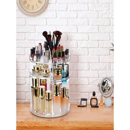 Versatile Transparent Acrylic Makeup Organizer 360 Rotating Detachable Storage Rack for Jewelry Cosmetics and More!