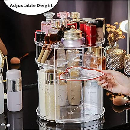 Versatile Transparent Acrylic Makeup Organizer 360 Rotating Detachable Storage Rack for Jewelry Cosmetics and More!