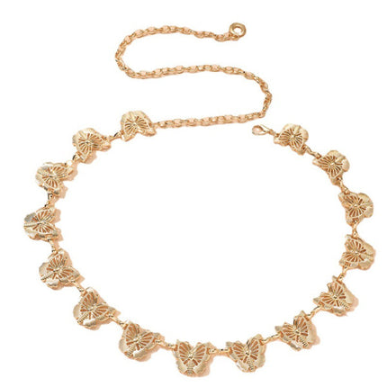 Glamorous Gold Plated Butterfly Party Waist Chain Luxury Fashion Accessory Hook Closure Stunning Golden Shade