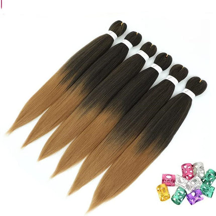 26 inch Faded Style Hairs Extension Stretched Braids Pony Long Size Hair High Temperature Easy Styling Synthetic Fiber Artificial Girls Stretched Hair Extensions