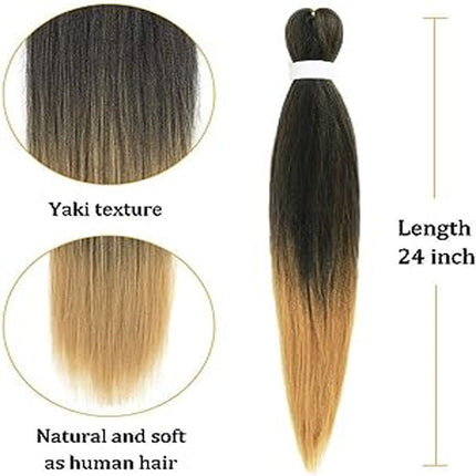 26 inch Faded Style Hairs Extension Stretched Braids Pony Long Size Hair High Temperature Easy Styling Synthetic Fiber Artificial Girls Stretched Hair Extensions