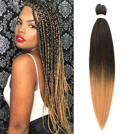 26 inch Faded Style Hairs Extension Stretched Braids Pony Long Size Hair High Temperature Easy Styling Synthetic Fiber Artificial Girls Stretched Hair Extensions