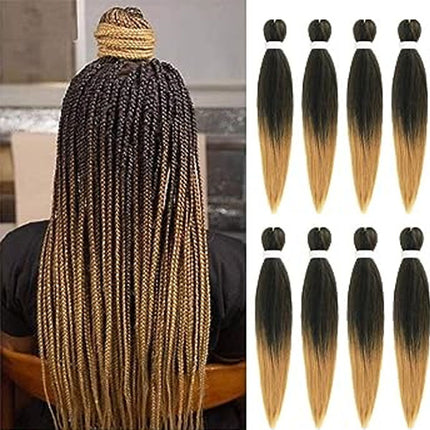 26 inch Faded Style Hairs Extension Stretched Braids Pony Long Size Hair High Temperature Easy Styling Synthetic Fiber Artificial Girls Stretched Hair Extensions