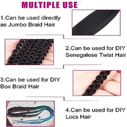 26 inch Faded Style Hairs Extension Stretched Braids Pony Long Size Hair High Temperature Easy Styling Synthetic Fiber Artificial Girls Stretched Hair Extensions