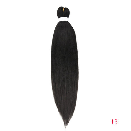 26 Inches Dark Black African Stylish Hair Extension Women Fashion Artificial Hairs  Synthetic Fiber Hair Wig Extensions - Black