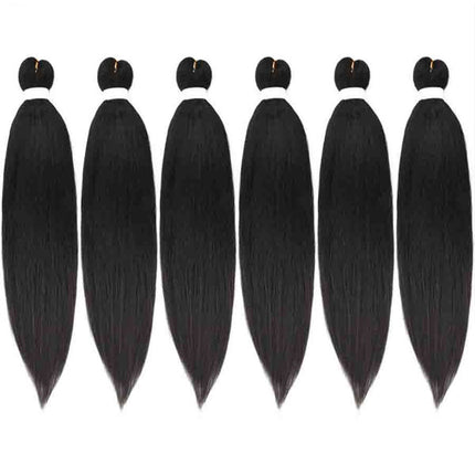 26 Inches Dark Black African Stylish Hair Extension Women Fashion Artificial Hairs  Synthetic Fiber Hair Wig Extensions - Black