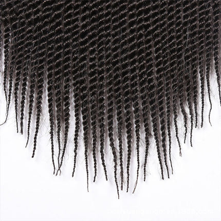 14 Inch Double Strand Braided Hair Extension Twist Low Temperature Easy Clip Style Fake Hair Wigs Extensions - Black