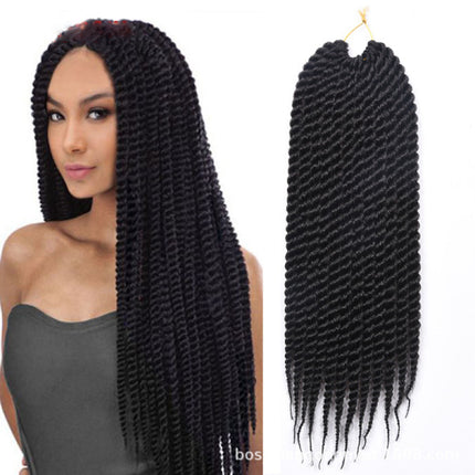 18 Inch Twist Hair Extension Women Fashion Afro Style Hairs Extension Synthetic Fiber Stylish Strand Braided Hairs Wigs Extensions