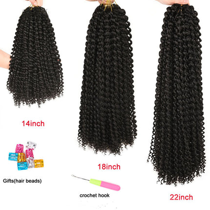 18 Inch Braided Hand Twisted Hair Extension Curly Wavy Goddess Crochet Braids Hair Wigs Extensions