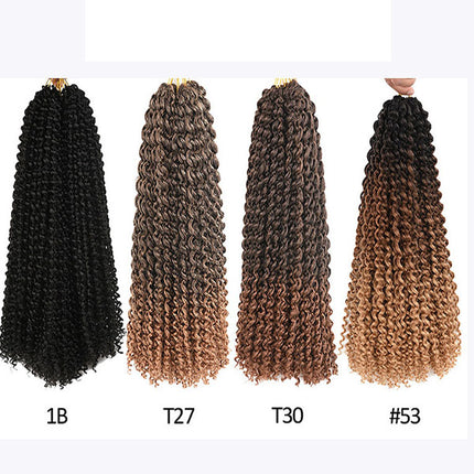 18 Inch Braided Hand Twisted Hair Extension Curly Wavy Goddess Crochet Braids Hair Wigs Extensions