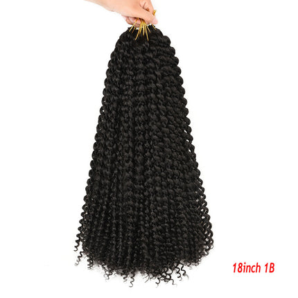 18 Inch Braided Hand Twisted Hair Extension Curly Wavy Goddess Crochet Braids Hair Wigs Extensions