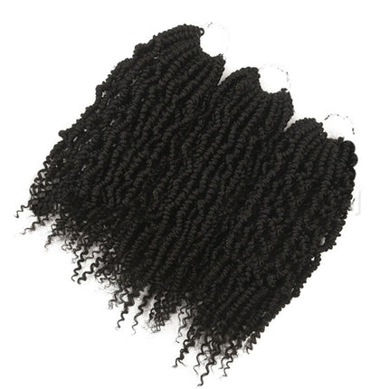 12 Inch Shaded Twisted Braid Curly Hairs Extension African Women Fashion Easy Patch High Quality Artificial Hairs Wigs Extension