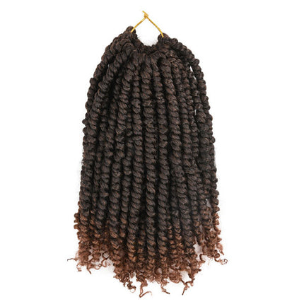 12 Inch Shaded Twisted Braid Curly Hairs Extension African Women Fashion Easy Patch High Quality Curly Fake Hairs Wigs Extension