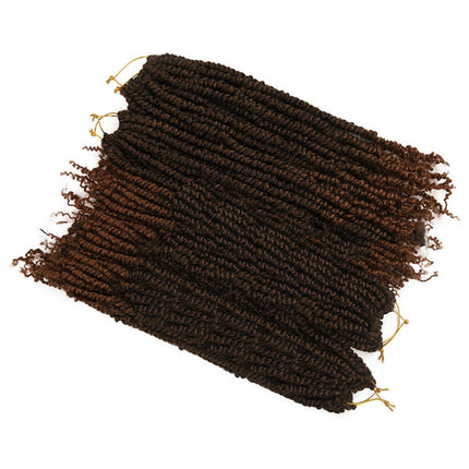 18 Inch Dark Brown Breaded Hairs Extension Twisted Braid Curly African Women Fashion Easy Patch  Curly Fake Hairs WIgs Extensions