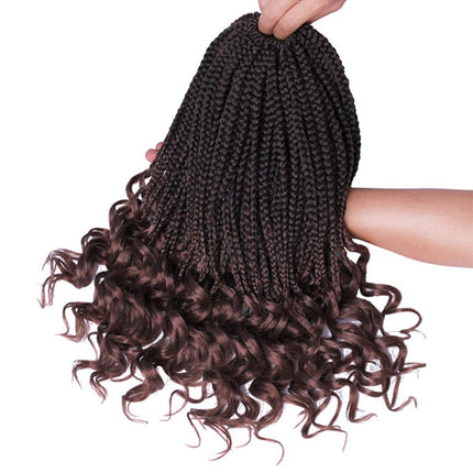 14 Inch Crochet Braids Two Tone  Curly Hair Extension High Quality Artificial Hairs Extensions - Dark Brown