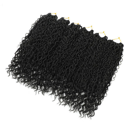 18 Inch Curly Crochet Braided Hair Extension Synthetic Braiding Fake Women Hair Wig Extensions - Black