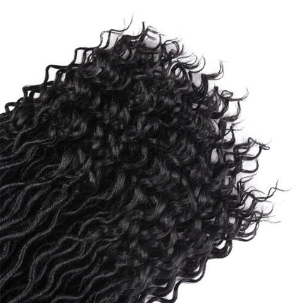 Faux Curly Crochet Braids Hollow Style Women Fashion Wear African Style Wig - Black