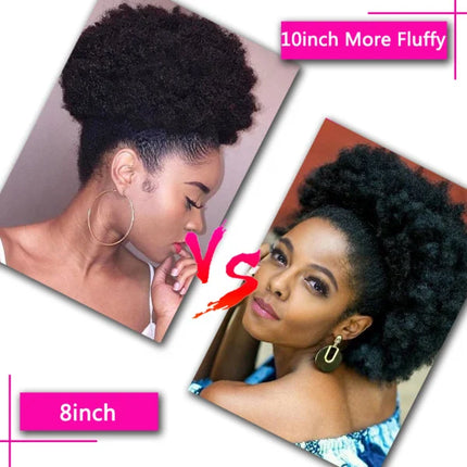 Eye-Catching Afro Style 10 Inch Synthetic Puff Wig | Black Brown | Perfect for Women with Cross-Border Head Hairs