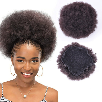 Eye-Catching Afro Style 10 Inch Synthetic Puff Wig | Black Brown | Perfect for Women with Cross-Border Head Hairs