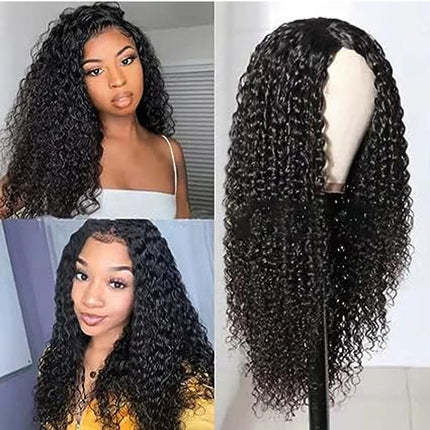 16 Inch Kinky Long Curly Ponytail Drawstring Synthetic With Hook  Fake Wavy Black Hair Wig Extension