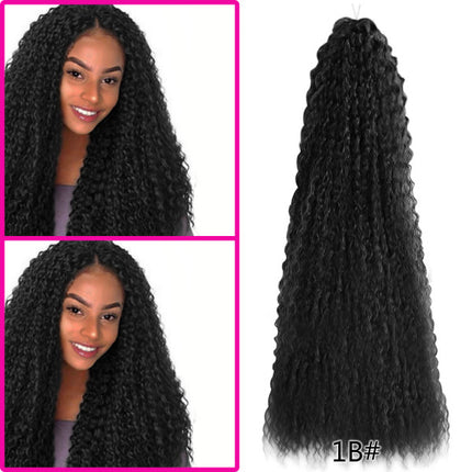 22 Inches Long Stylish Brazilian Curly Kinky Hair Extension Wig Crochet Women Artificial Hair Fashion Braided Extensions Fake Hair Wigs