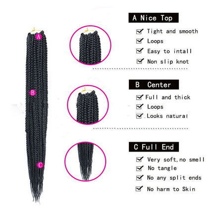 24 Inch Twist Hand Braided Hair Extension African Style Women Casual Easy Wear Mambo Twist Crochet Braids Hairs Wigs Extension