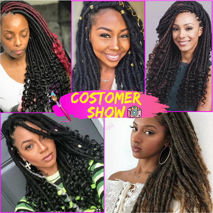 18 Inch Hollow Style Hairs Extension African Crochet Curly Water Waves Style Women Fashion Curly End Hairs Wigs Extensions For Girls