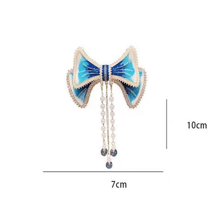 Bow Stylish Pearl Decorative Pendant Style Hook Closure Hair Clips - Multi Color