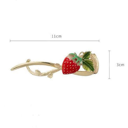 Strawberry Head Wear Cute Stylish Women Fashion Hair  Fancy Clips - Golden Multi