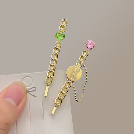 Gold Plated Crystal Decorative Women Fashion Headwear Casual Wear Hair Clips- Golden