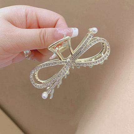 Bow Patched Gold Plated Women Fashion Casual Hair Clip - Multi Color