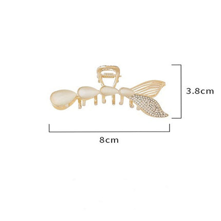 Fish Tail Cute Decorative Wedding Style Bun Styling Catcher Decorative Clip - Golden