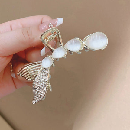 Fish Tail Cute Decorative Wedding Style Bun Styling Catcher Decorative Clip - Golden