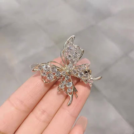 Hair Grooming Butterfly Decorative Women Fashion Wear Casual Butterfly Side Clips - Golden