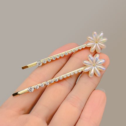 imple Crystal Decorated Hair Styling Women Fashion Floral Hair Pins - Golden