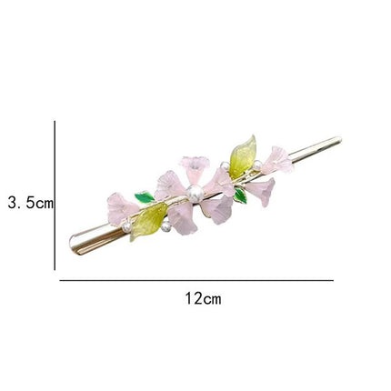 Cute Fairy Lily Horn Tip Women Fashion Styling Silver Plated Women Fashion Hair Pin Clips - Pink