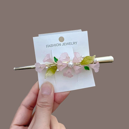 Cute Fairy Lily Horn Tip Women Fashion Styling Silver Plated Women Fashion Hair Pin Clips - Pink