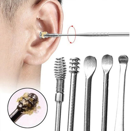 Ultimate Stainless Steel Ear Cleaning Tool Kit 8 Piece Set for Personalized Ear Hygiene and Improved Appearance