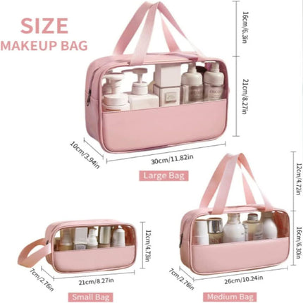 Portable Pink Travel Bag | Water Resistant | Synthetic Leather | Double Handle | Wide Space | Multi Purpose