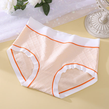 High Waist Women Underwear French Cut Panties Undergarments Breathable Soft Fabric Girls Lingerie - Skin