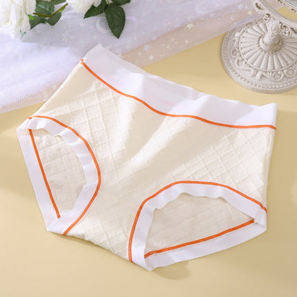 High Waist Women Underwear French Cut Panties Undergarments Breathable Soft Fabric Girls Lingerie - Light Yellow