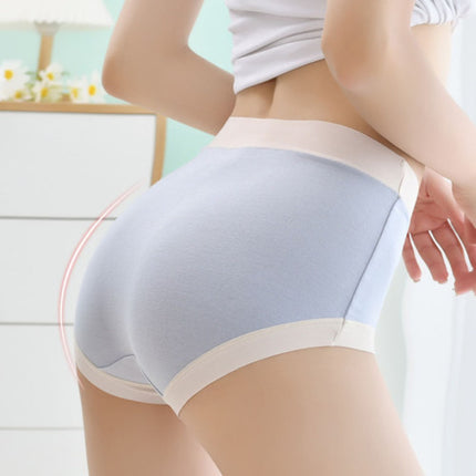 High Elastic Waist Embossed Pattern Women Underwear Undergarments French Cut Panties Girls Lingerie Inner Wear - Sky Blue