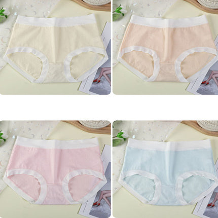 High Elastic Waist Embossed Pattern Women Underwear Undergarments French Cut Panties Girls Lingerie Inner Wear - Pink